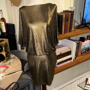 Moda International Metallic Gold Mini Dress